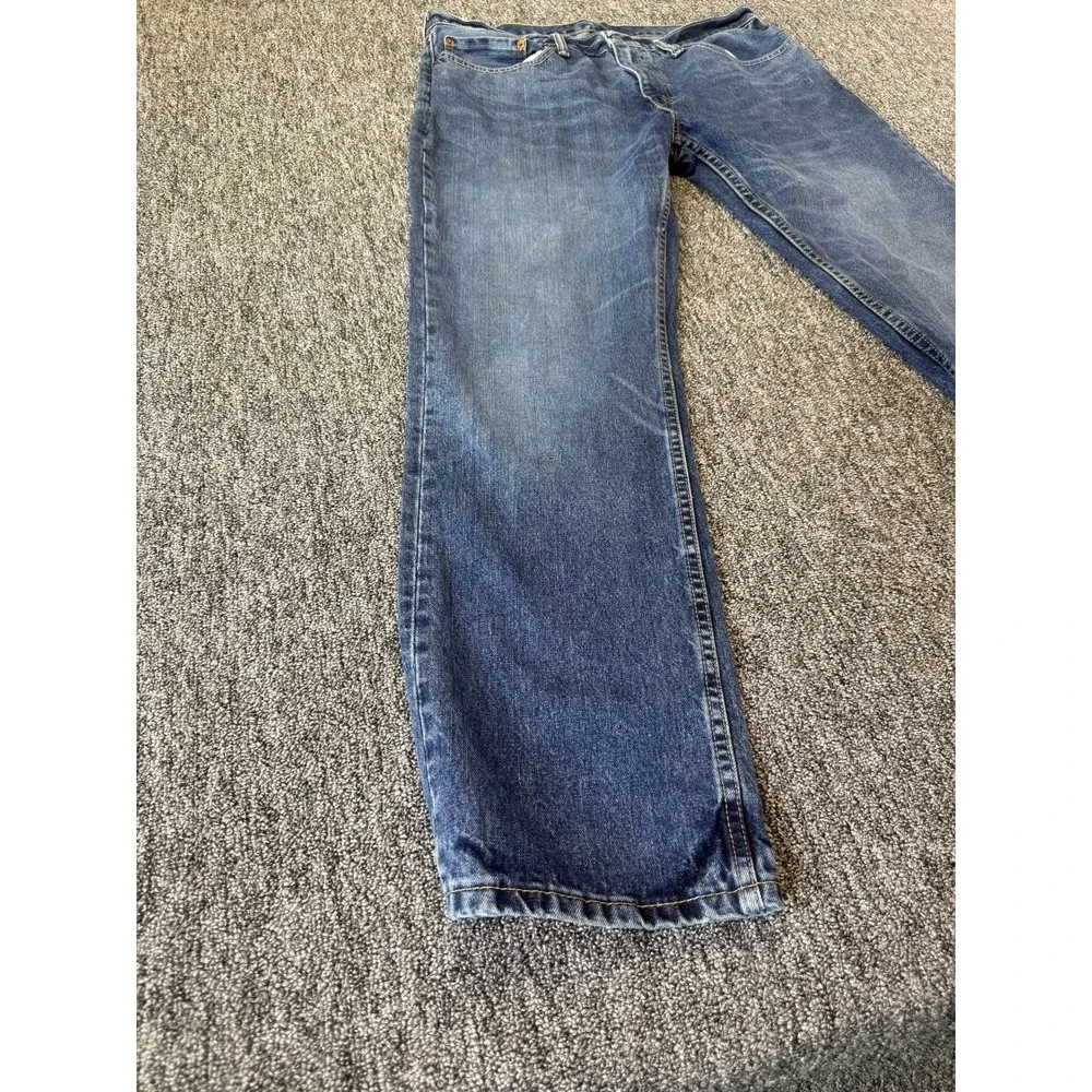 Levi's 559 Jeans Mens 36x32 Blue Denim Whiskered Medium Wash Straight Streetwear